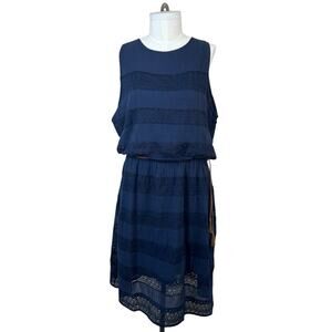 GARNET HILL Organic Cotton Lace Cottage Core Midi Dress Prairie Peasant Sz 18